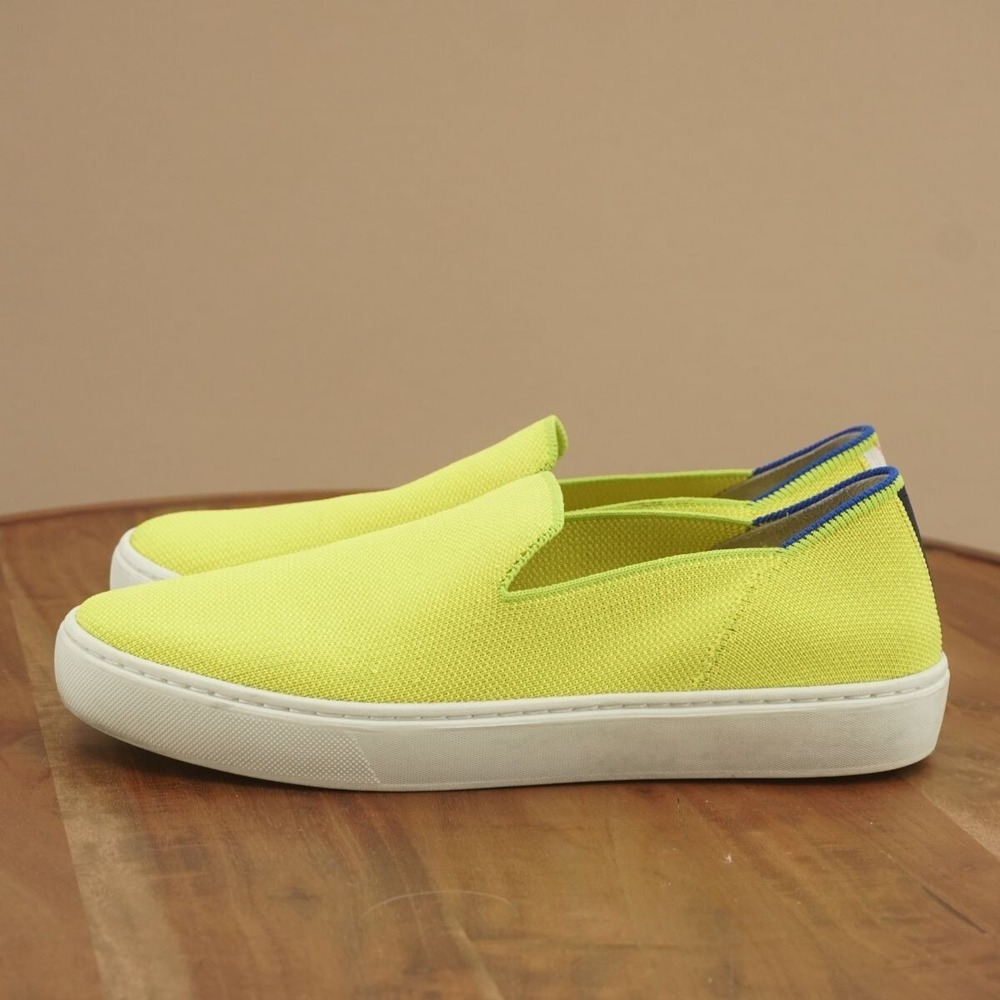 Rothys Womens The Sneaker Slip On Shoes Electric Lemon Yellow Green Knit 8.5